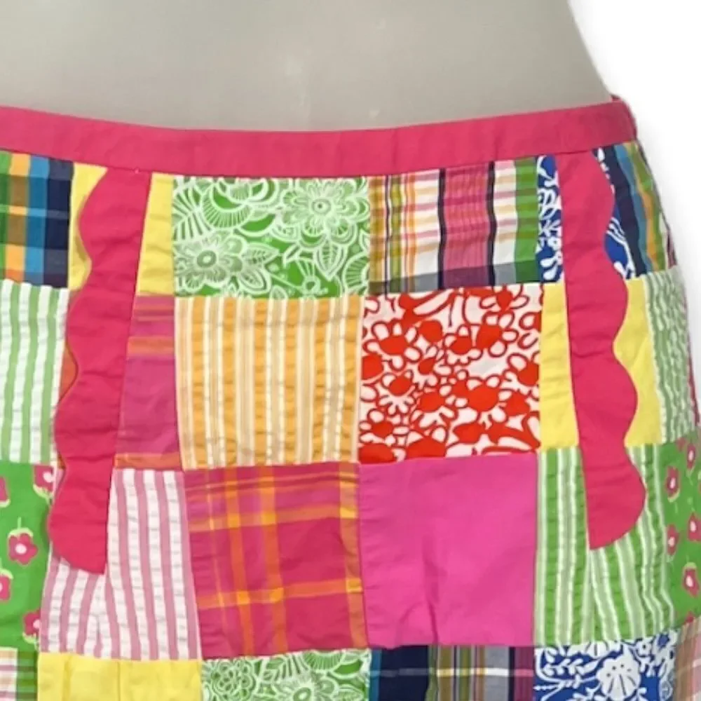 Lilly Pulitzer Palm Beach Patchwork Skirt White Label Size 0 😃